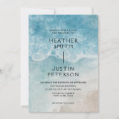 Moderne zomerstrandbestemming trouwen kaart (Voorkant)