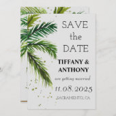 Moderne zomerstrandtrouwdag save the date (Voorkant / Achterkant)