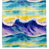 Moderne zomerzonneschijn waterverf schilderij douchegordijn (Voorkant)