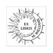 Moderne zon & maan persoonlijke bibliotheek boek p zelfinktende stempel (Design)