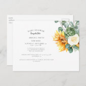 Moderne zonnebloem Baby shower Verander de datum v Aankondigingskaart (Voorkant / Achterkant)