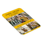 Moderne Zonnebloem Bewaar de Datum Bruiloft 3 Foto Magneet (Rechterzijde)