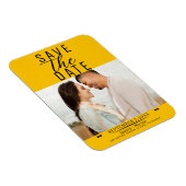 Moderne Zonnebloem Bewaar de Datum Bruiloft Foto Magneet (Rechterzijde)