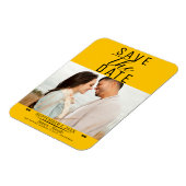 Moderne Zonnebloem Bewaar de Datum Bruiloft Foto Magneet (Linkerzijde)