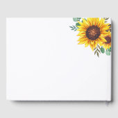 Moderne Zonnebloem Bloemen Botanische Bruiloft Gastenboek (Achterkant)