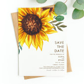 Moderne Zonnebloem Bloemen Botanische Bruiloft Save The Date