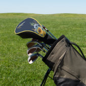 Moderne Zonnebloem Bloemen Custom Monogram Golfheadcover (Insitu)