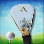 Moderne Zonnebloem Bloemen Custom Monogram Golfheadcover