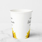 Moderne Zonnebloem Bloemen Eenvoudig Baby shower Papieren Bekers (Rechts)