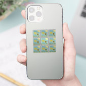Moderne zonnebloem botanisch bloempatroon sticker (Telefoon)