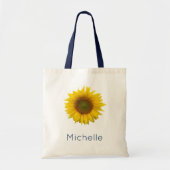 Moderne Zonnebloem Botanische Gele Bloemen Tote Bag (Voorkant)
