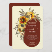 Moderne Zonnebloem Bruin Gele Ram Vall Weddenschap Kaart (Voorkant / Achterkant)
