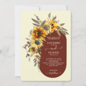 Moderne Zonnebloem Bruin Gele Ram Vall Weddenschap Kaart (Voorkant)