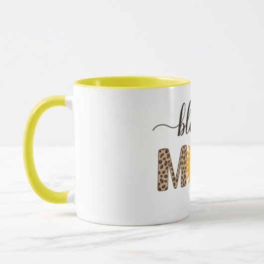 Moderne zonnebloem & Cheetah Blessed makoffee Mok (Links)