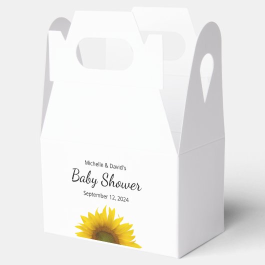 Moderne Zonnebloem Eenvoudig Baby shower Bedankdoosjes (Geopend)