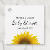 Moderne Zonnebloem Eenvoudig Baby shower Bedankjes Labels (Voorkant)