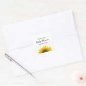 Moderne Zonnebloem Eenvoudig Bloemen Baby shower Vierkante Sticker (Envelop)