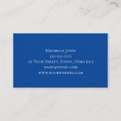 Moderne zonnebloem Elegant Blue Botanical Visitekaartje (Achterkant)