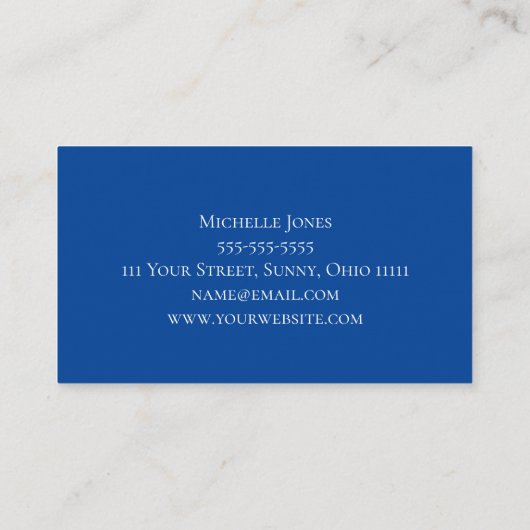 Moderne zonnebloem Elegant Blue Botanical Visitekaartje (Achterkant)