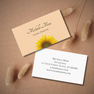 Moderne Zonnebloem Elegant Boho Beige Visitekaartje