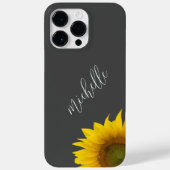 Moderne Zonnebloem Elegant Botanisch Grijs Case-Mate iPhone Case (Achterkant)