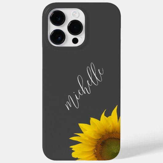 Moderne Zonnebloem Elegant Botanisch Grijs Case-Mate iPhone Case (Achterkant)
