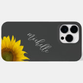 Moderne Zonnebloem Elegant Botanisch Grijs Case-Mate iPhone Case (Achterkant (horizontaal))