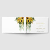 Moderne Zonnebloem Eucalyptus Bruiloftsgoud Gastenboek (Volledig)