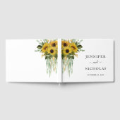 Moderne zonnebloem Eucalyptus Weddenschap Gastenboek (Volledig)