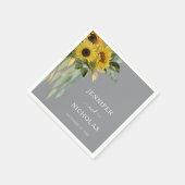 Moderne zonnebloem Eucalyptus Weddenschap Servet (Hoek)