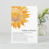Moderne zonnebloem Genderneutraal Baby shower Kaart (Staand voorkant)