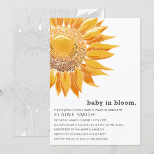 Moderne zonnebloem Genderneutraal Baby shower Kaart