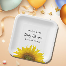 Moderne zonnebloem Genderneutraal Baby shower