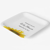 Moderne zonnebloem Genderneutraal Baby shower Papieren Bordje (Gebogen)