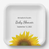 Moderne zonnebloem Genderneutraal Baby shower Papieren Bordje (Voorkant)