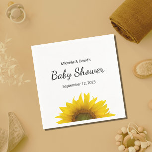 Moderne zonnebloem Genderneutraal Baby shower Servet