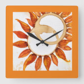 Moderne Zonnebloem Kunst Grote Klok (Voorkant)