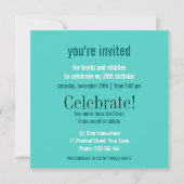 Moderne Zonnebloem Mint Oranje Birthday Party Invi Kaart (Achterkant)