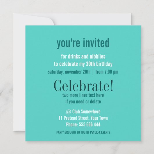 Moderne Zonnebloem Mint Oranje Birthday Party Invi Kaart (Achterkant)