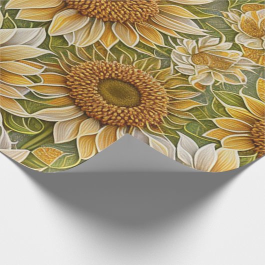 Moderne zonnebloem mooi Collectie Cadeaupapier (Hoek)