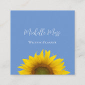 Moderne zonnebloem QR-code Elegant Floral Vierkante Visitekaartje (Voorkant)