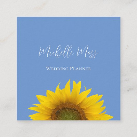 Moderne zonnebloem QR-code Elegant Floral Vierkante Visitekaartje (Voorkant)