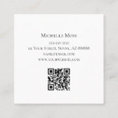 Moderne Zonnebloem QR code Trendy Blauwgroen Groen Vierkante Visitekaartje (Achterkant)