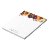 Moderne Zonnebloem Roos Floral Waterverf Notitieblok (Linkerzijde)