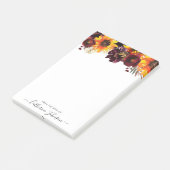 Moderne Zonnebloem Roos Floral Waterverf Post-it® Notes (Schuin)
