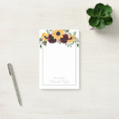 Moderne Zonnebloem Roos Floral Waterverf Post-it® Notes (Kantoor)