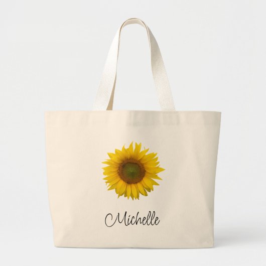 Moderne Zonnebloem Rustieke Bloem   Grote Tote Bag (Voorkant)