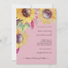Moderne Zonnebloem Rustieke Pastel Watercolor Kuns Kaart