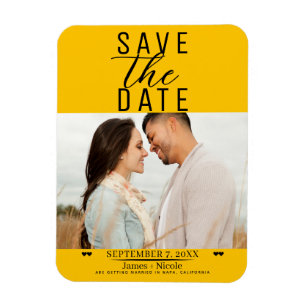 Moderne Zonnebloem Save the Date Trouwfoto Magneet