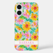 Moderne Zonnebloem Schildering Monogram Case-Mate iPhone Case (Achterkant)